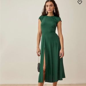 Reformation Dress - Gavin, Emerald Green